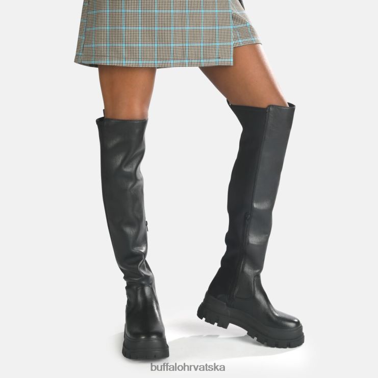 crno Buffalo aspha over boot flat veganski |čizme TDD6T369